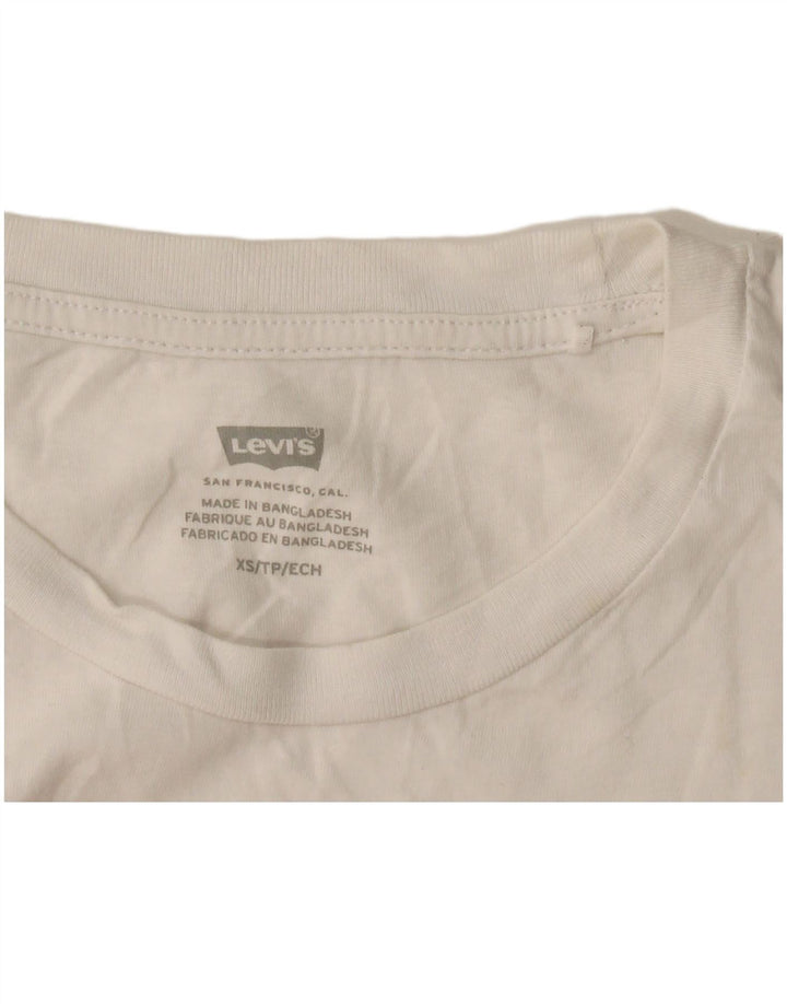 LEVI'S Womens Graphic T-Shirt Top UK 6 XS White