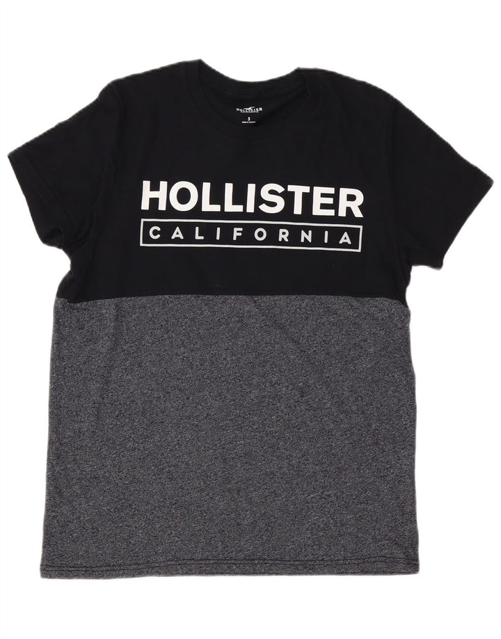 HOLLISTER Herre grafisk T-shirt Top Lille Sort Colourblock