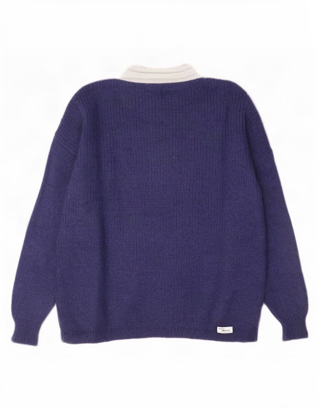 Vintage Dame Turtle Neck Jumper Sweater IT 44 Medium Navy Blue