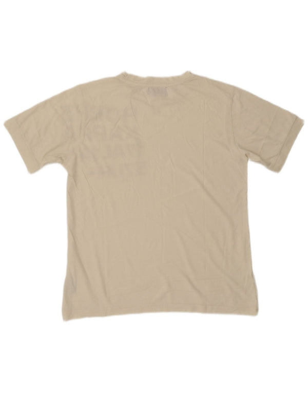 Kappa Herre grafisk T-shirt Top Medium Off White Bomuld