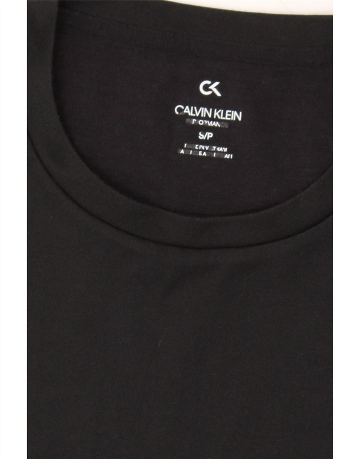 CALVIN KLEIN Mens Graphic Sweatshirt Jumper Small Black Polyester Vintage Calvin Klein and Second-Hand Calvin Klein from Messina Hembry 