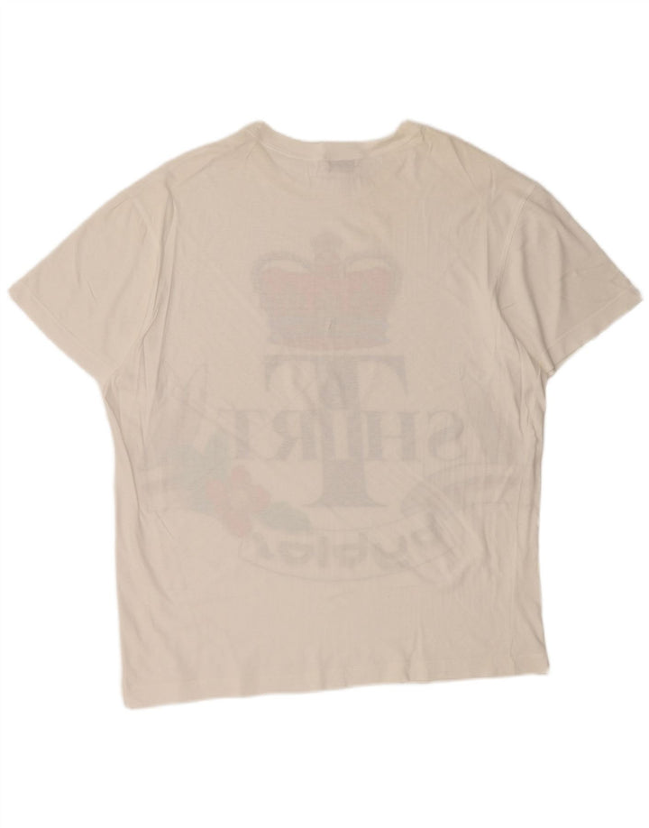 Byblos Dame Grafisk T-Shirt Top UK 14 Medium White