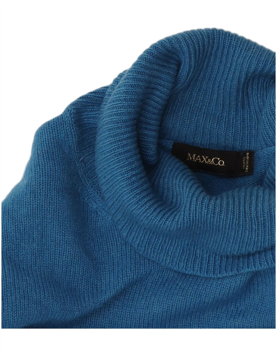 Max & Co. Dame Rullehals sweater UK 12 Medium Blue Cashmere