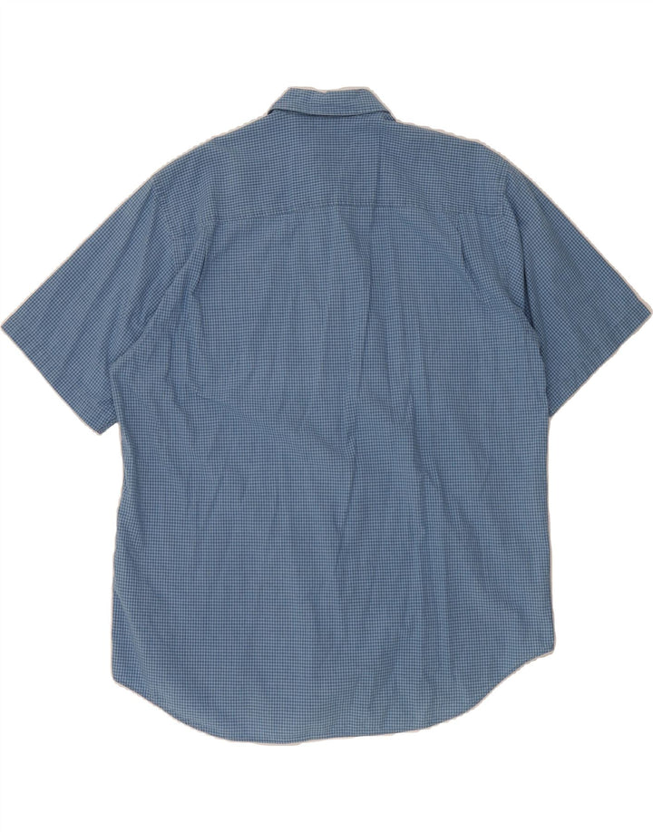IZOD Mens Short Sleeve Shirt Large Blue Gingham Cotton Vintage Izod and Second-Hand Izod from Messina Hembry 