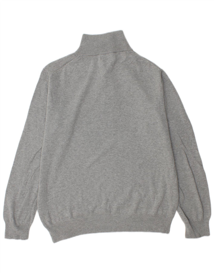 GANT Herre Button Neck Jumper Sweater Stor Grå Bomuld