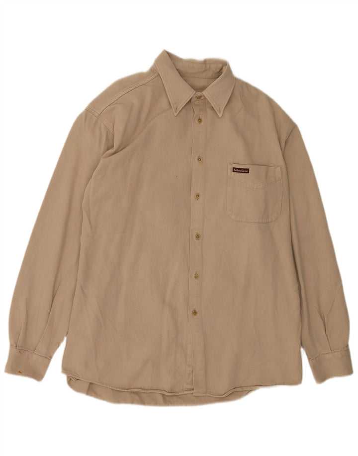 Marlboro Classics Herre Flanelskjorte XL Beige Bomuld