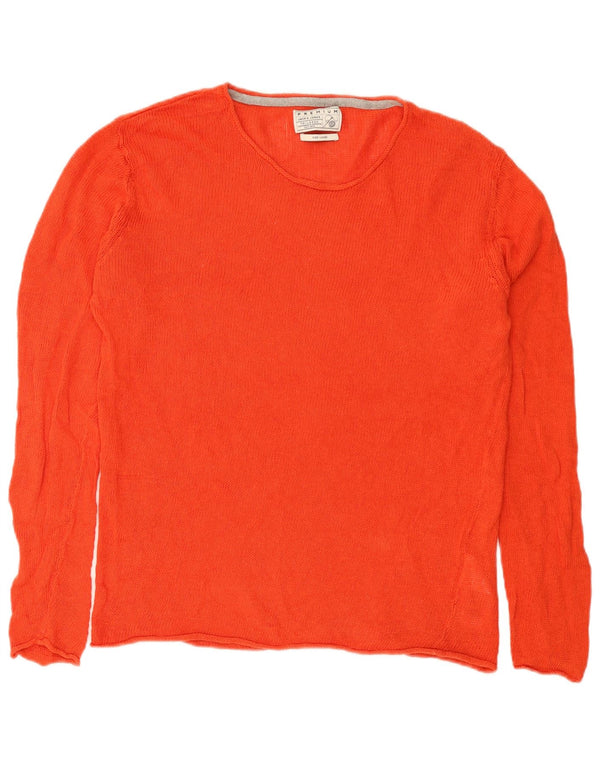 Jack & Jones Herre Crew Neck Jumper Sweater Large Orange Linen
