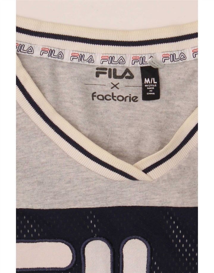 Fila Herre Grafisk T-Shirt Top Stor Grå Colourblock