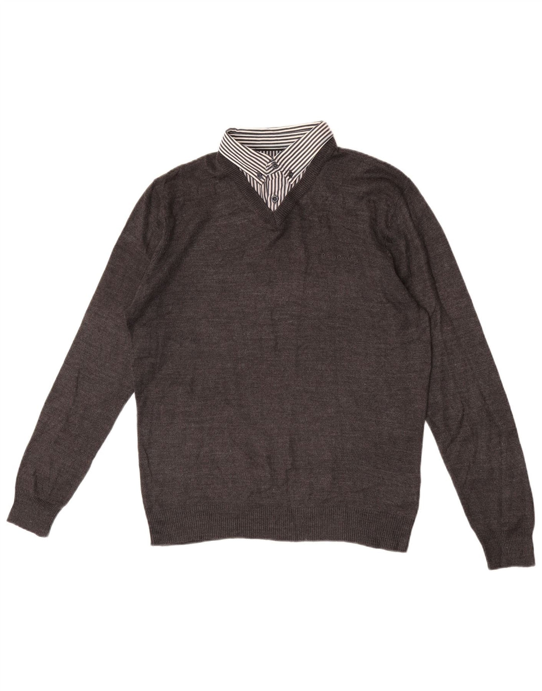 Pierre Cardin Herre Polo Neck Jumper Sweater Lille Grå Akryl