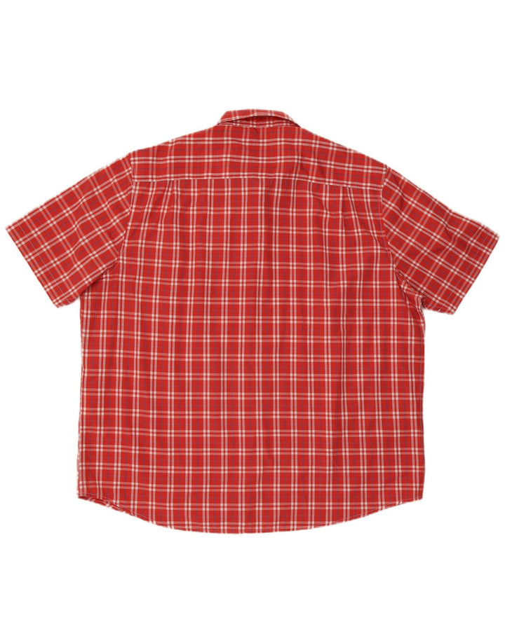 James Pringle kortærmet herreskjorte 2XL rødternet polyester