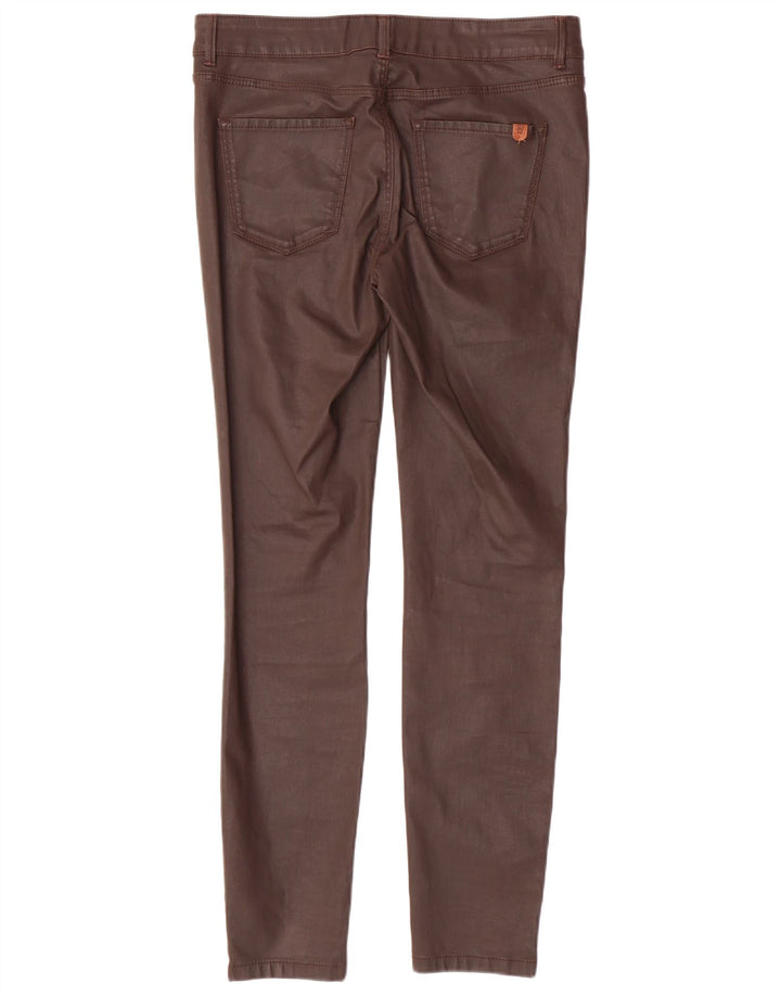 MASSIMO DUTTI Womens Waxed Skinny Trousers EU 40 Medium W30 L29 Brown