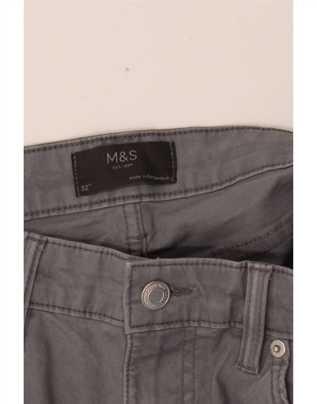 Marks & Spencer Herre Casual Shorts W32 Medium Grey Bomuld