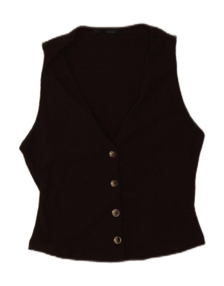 ZARA damevest UK 8 Lille brun polyester