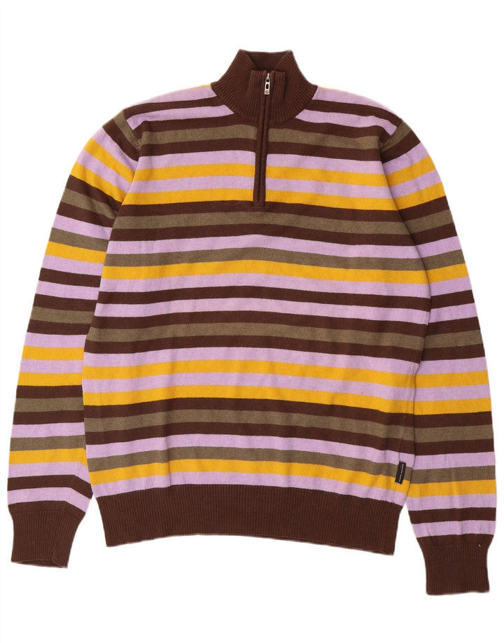 Sergio Tacchini Herre Zip Neck Jumper Sweater Stor Flerfarvet Stribet