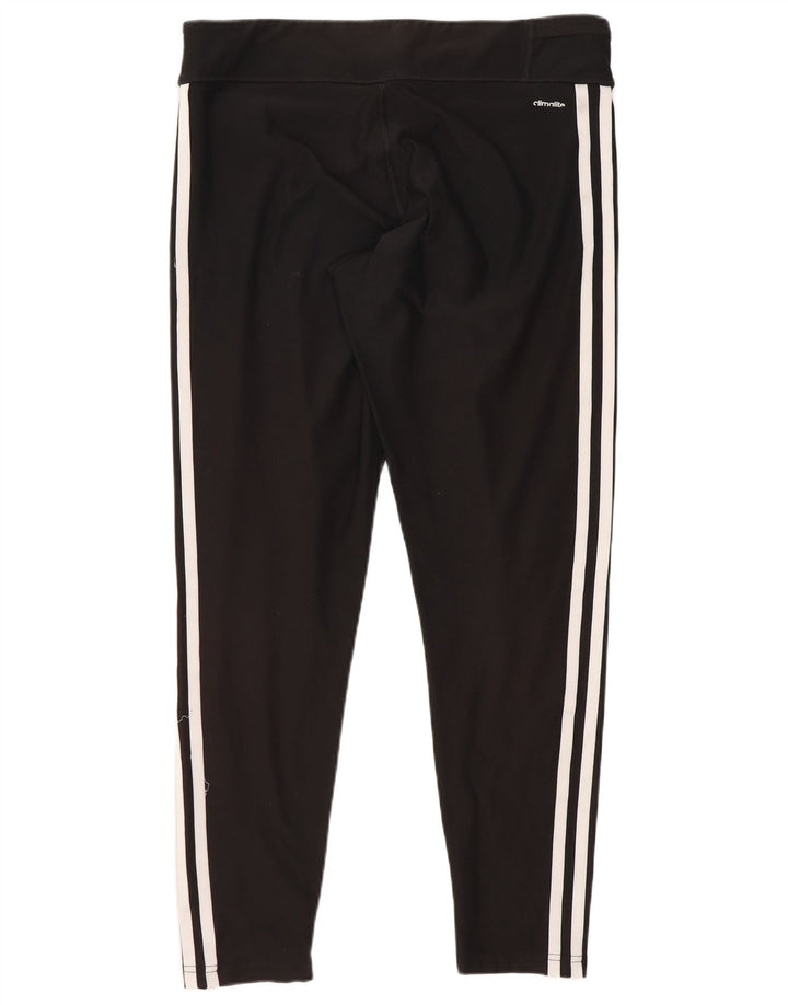 Adidas Grafiske Leggings til kvinder UK 12 W30 L25 Sort polyester