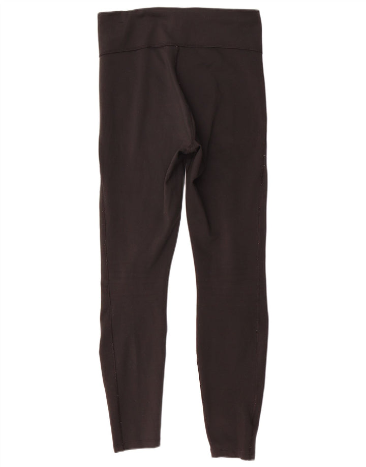 NIKE Dame Dri Fit Leggings UK 12 Medium Sort Polyester