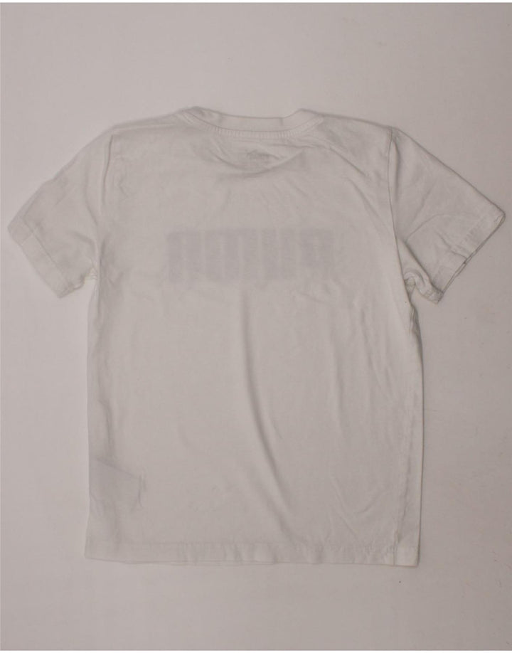 PUMA Boys Graphic T-Shirt Top 9-10 Years White Cotton Vintage Puma and Second-Hand Puma from Messina Hembry 