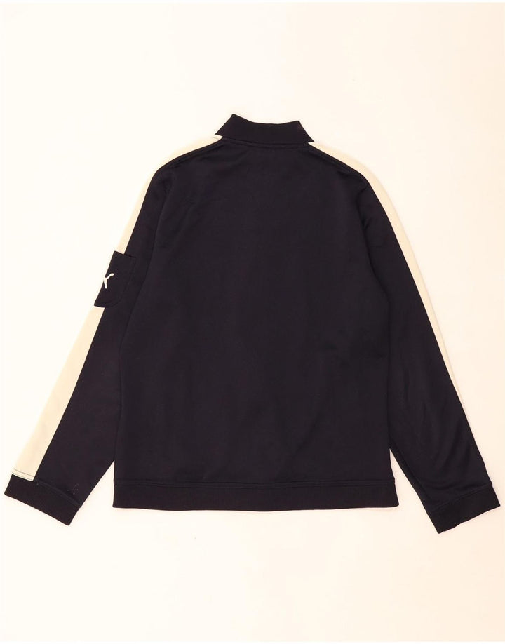 PUMA Womens Tracksuit Top Jacket UK 14 Large Navy Blue Colourblock