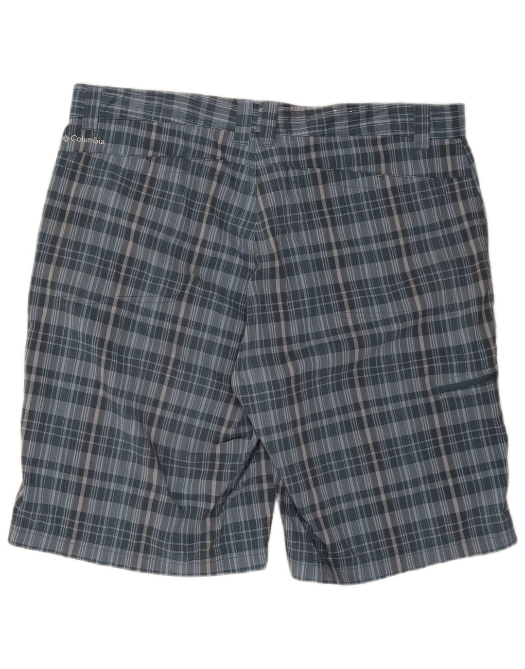 Columbia Herre Cargo Shorts W40 XL blå ternet polyester