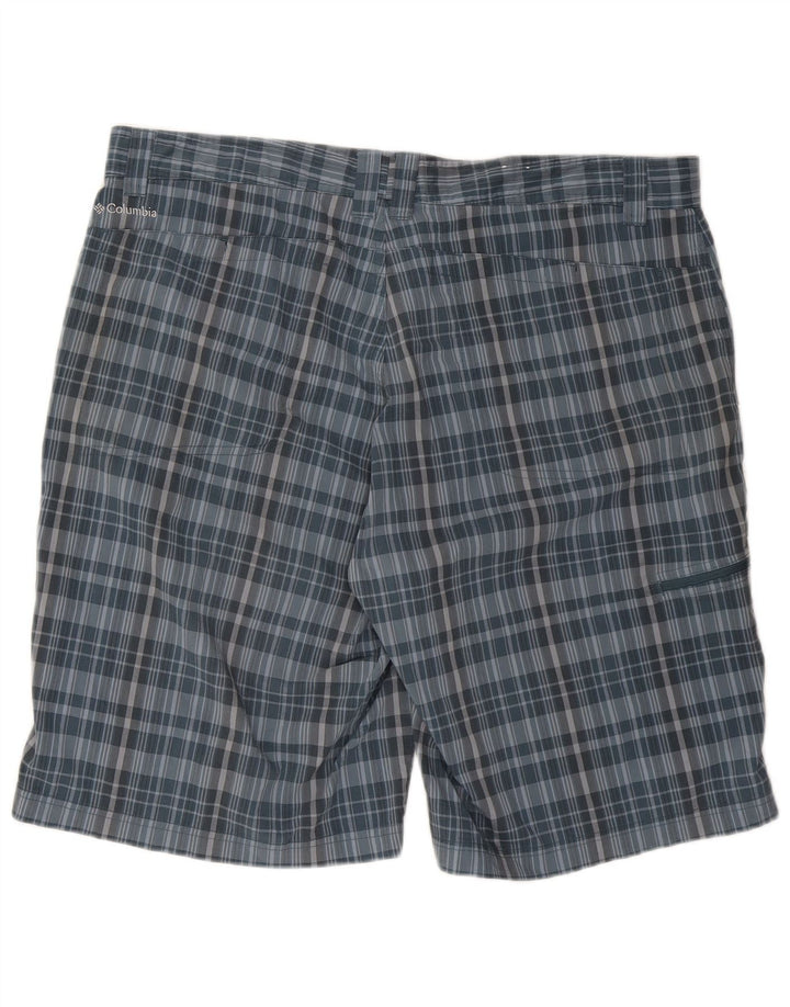 Columbia Herre Cargo Shorts W40 XL blå ternet polyester