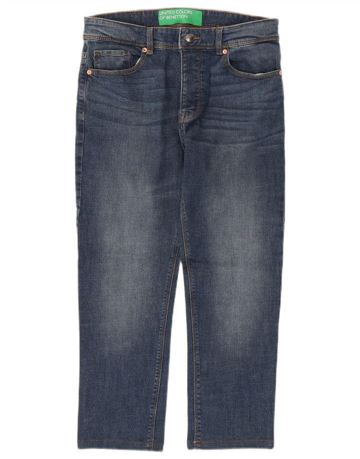 BENETTON Straight jeans til mænd W30 L23 Blå bomuld