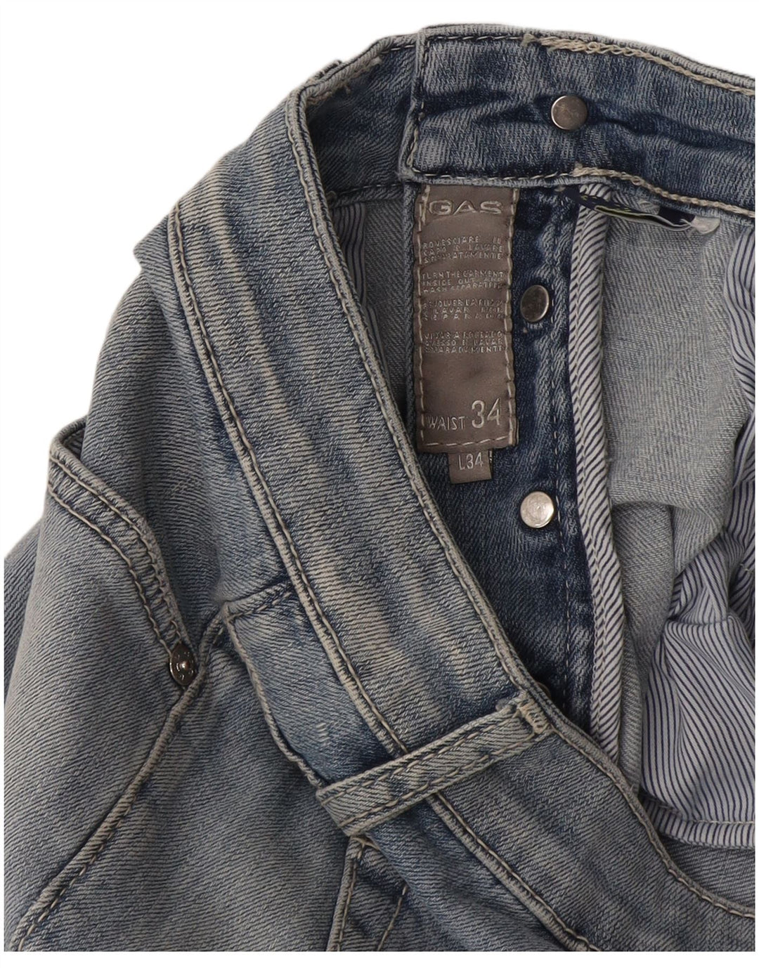 Gas Slim Jeans til mænd W34 L34 Blå