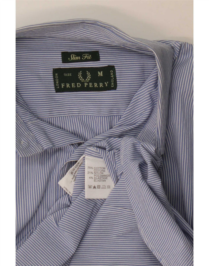 Fred Perry Herre Slim Fit skjorte Medium blå stribet bomuld Classic