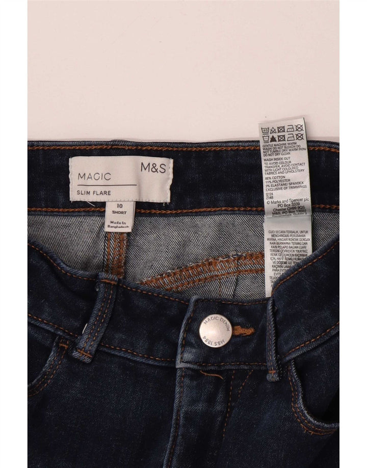 Marks & Spencer Dame Magic Flared Jeans UK 10 Small W26 L26 Navy Blue