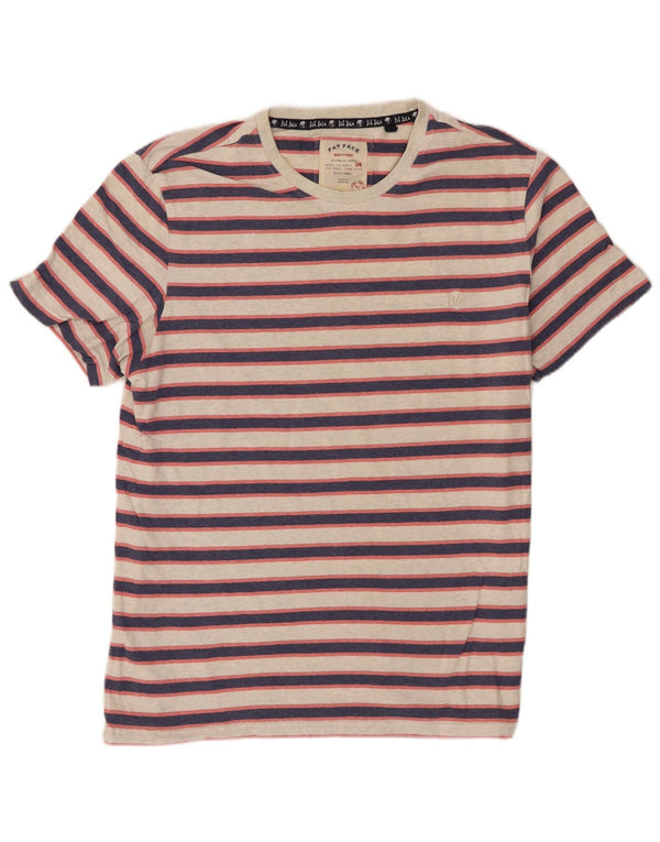 Fat Face Herre T-Shirt Top Stor Grå Stribet Bomuld