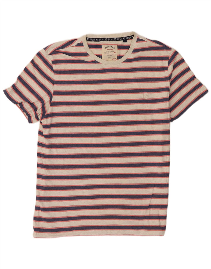 Fat Face Herre T-Shirt Top Stor Grå Stribet Bomuld