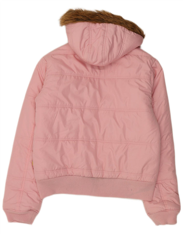 Buffalo Dame Hætte Polstret Jakke UK 14 Stor Pink Polyester