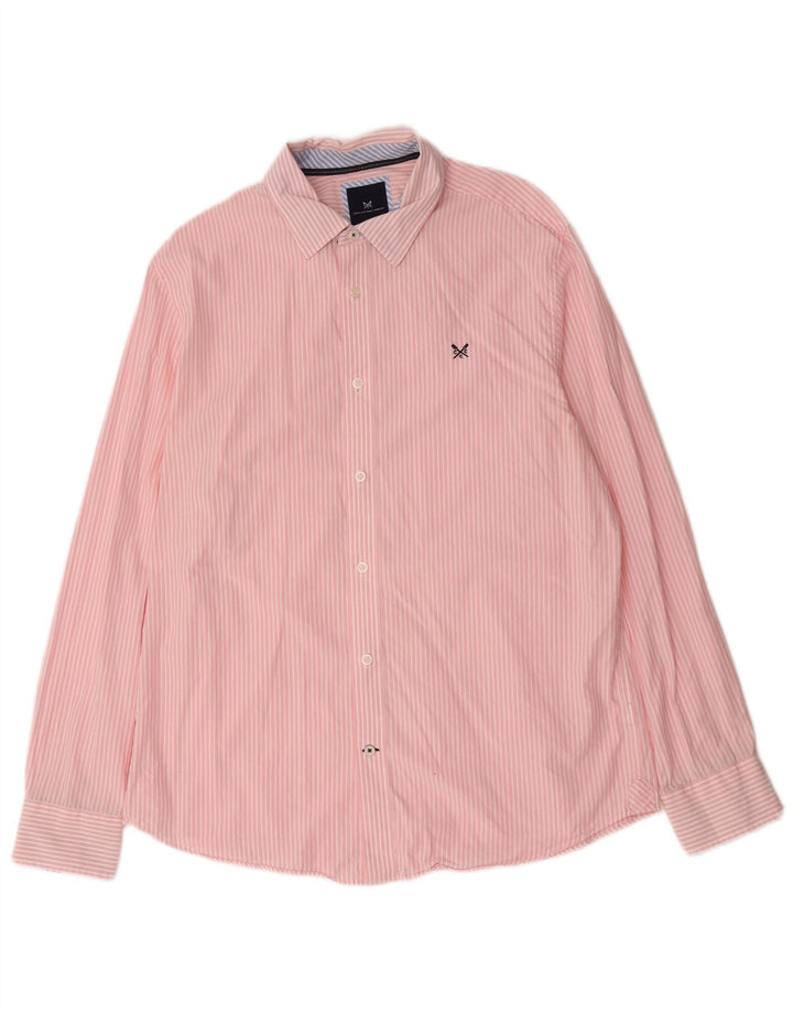 Crew Clothing Herreskjorte Stor lyserød nålestribe