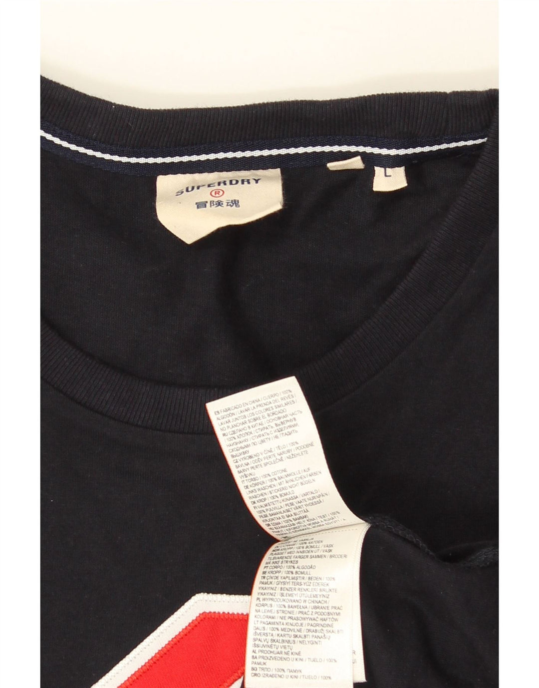 Superdry Grafisk T-shirt top til mænd Stor marineblå bomuld