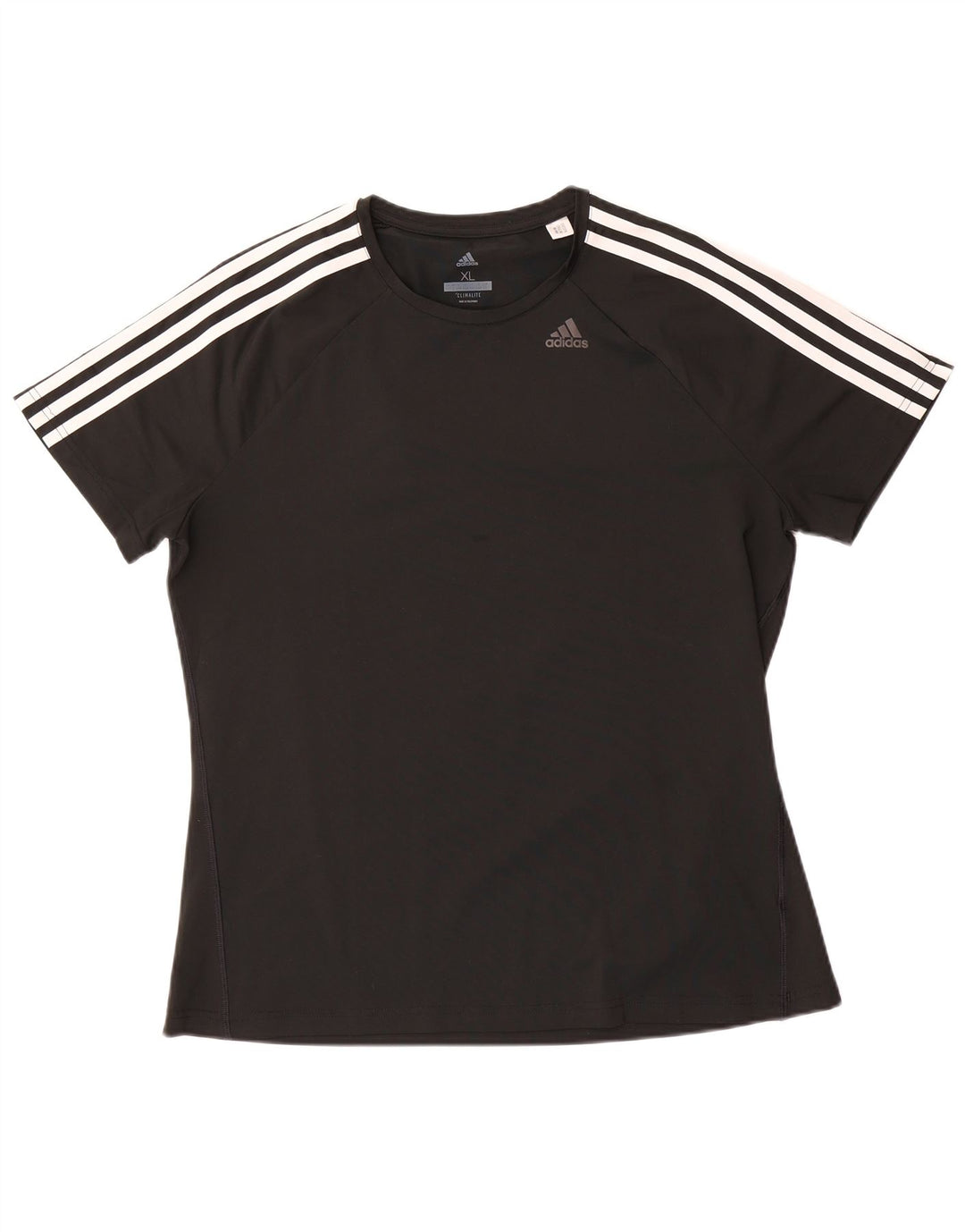 ADIDAS Dame Climalite T-Shirt Top UK 20/22 XL Sort Polyester