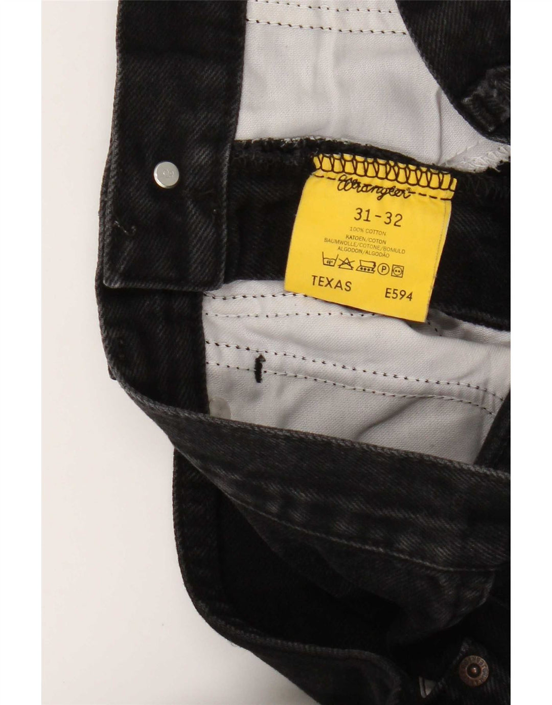 Wrangler Herre Texas Straight Jeans W31 L32 Sort Bomuld