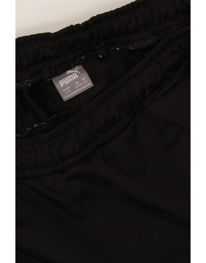 PUMA Boys Tracksuit Trousers 13-14 Years Black Polyester Vintage Puma and Second-Hand Puma from Messina Hembry 
