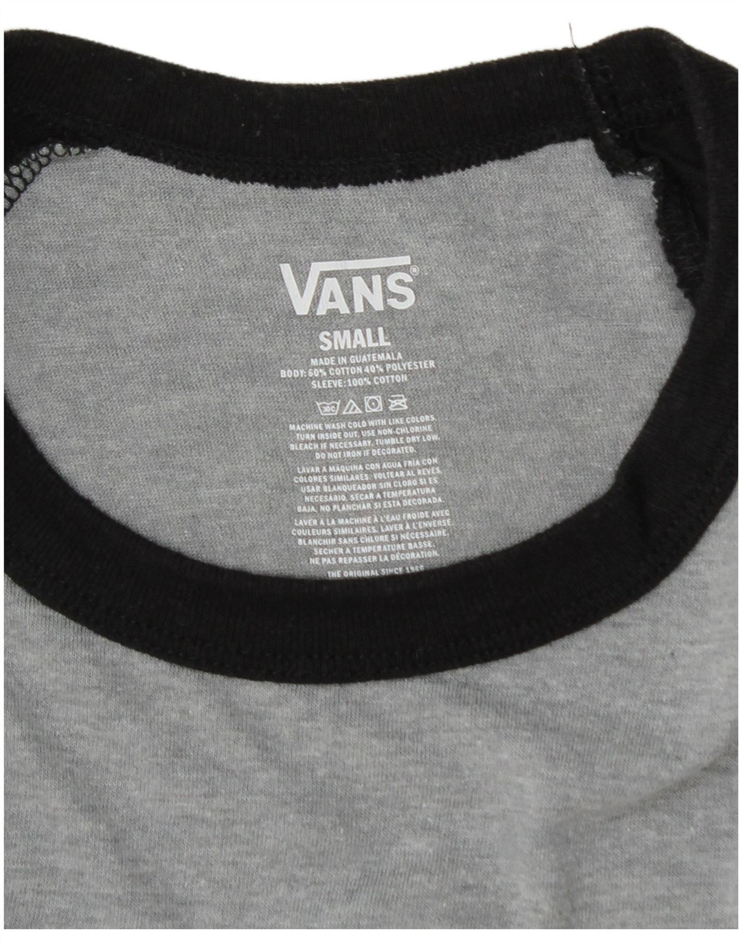 Vans Herre grafisk top 3/4 ærme lille grå bomuld