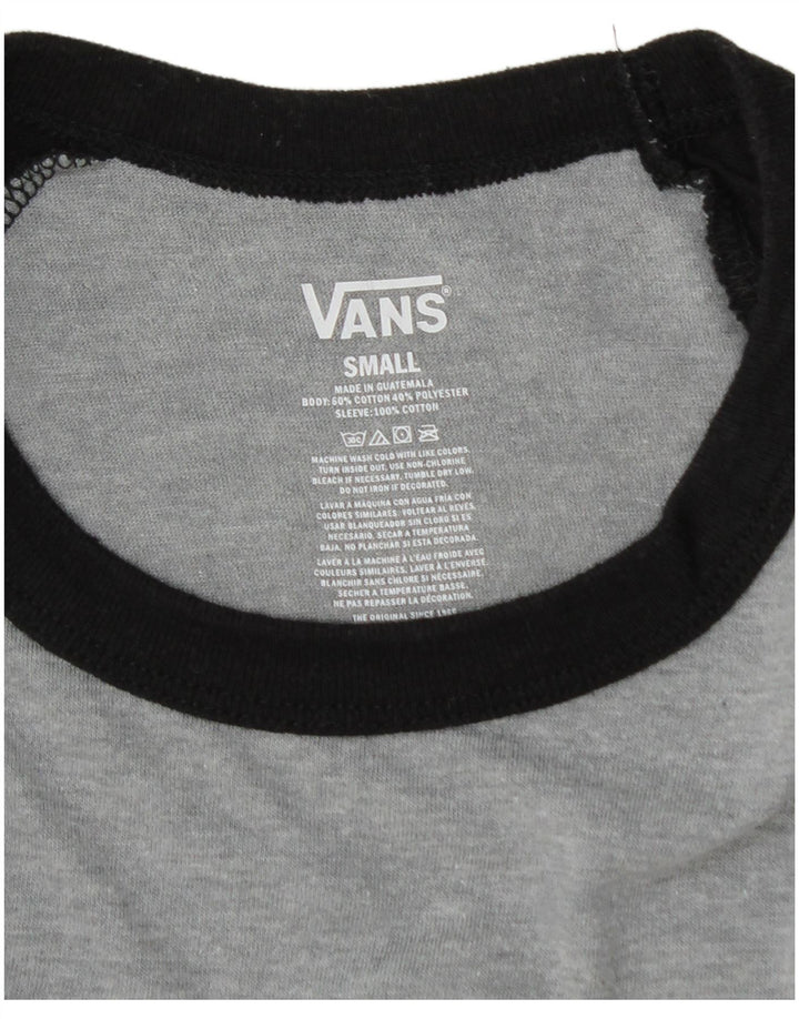 Vans Herre grafisk top 3/4 ærme lille grå bomuld