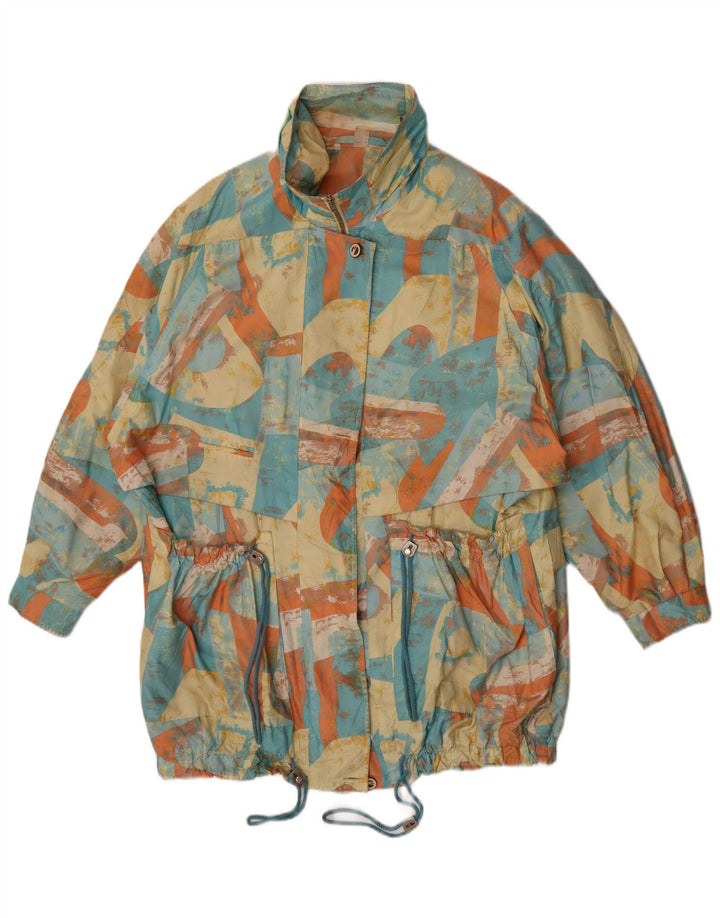 Vintage kvinders abstrakt mønster vindjakke EU 46 XL flerfarvet