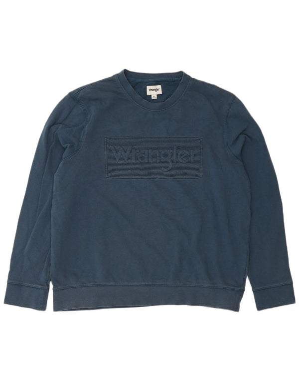 WRANGLER Grafisk sweatshirt til mænd XL Blå bomuld