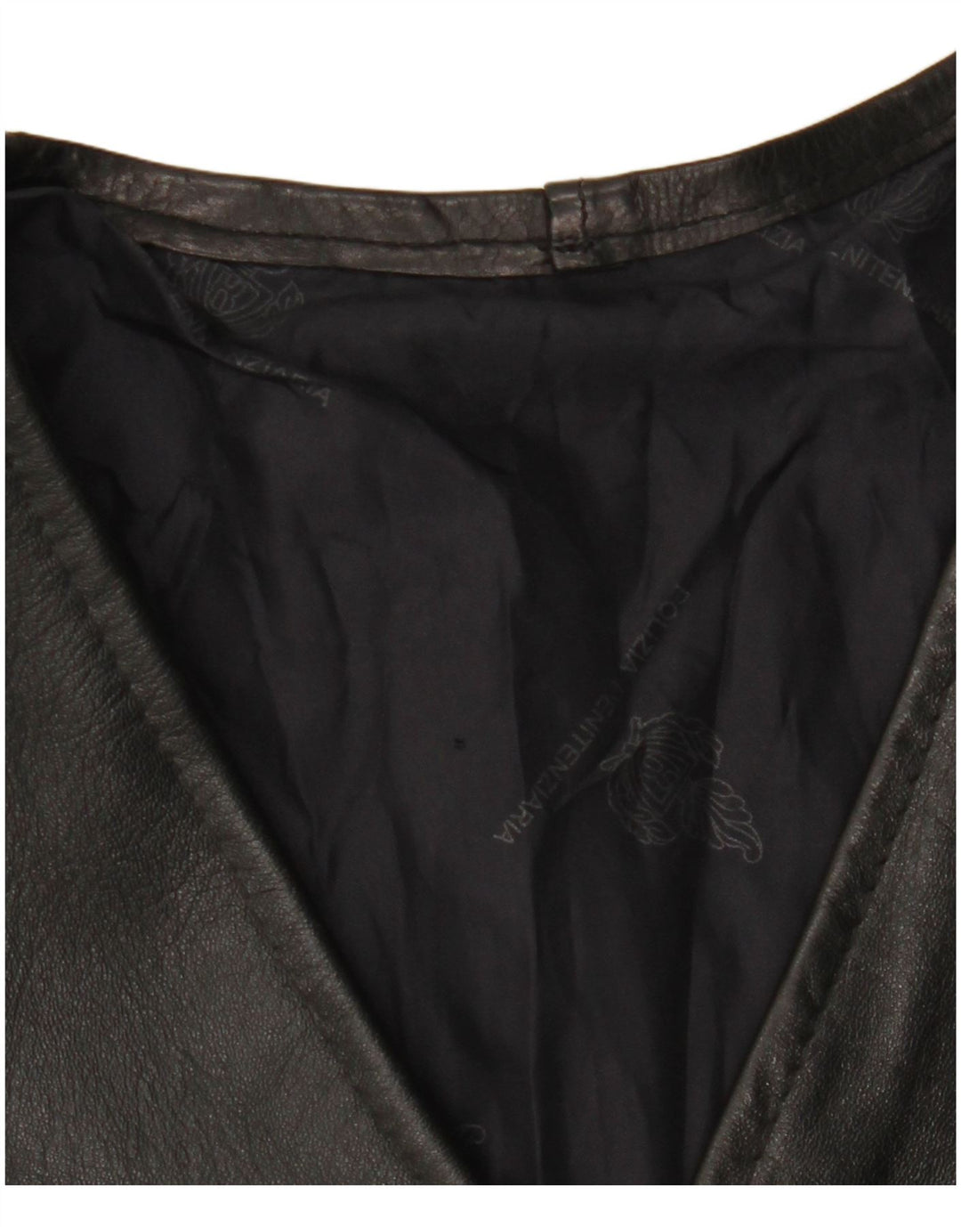 VINTAGE Herre Læder Gilet UK 40 Large Black