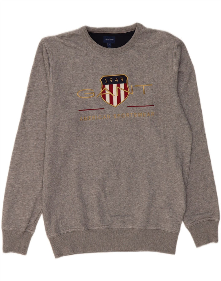 Gant Herre grafisk sweatshirt Jumper Medium Grå Bomuld