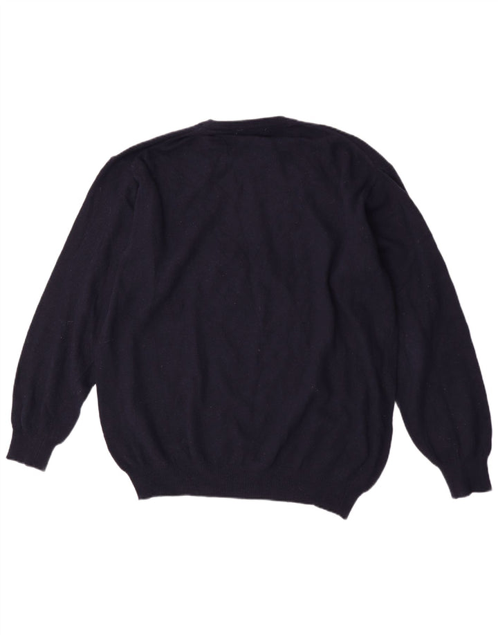 Zara Herre sweater med rund hals XL marineblå uld