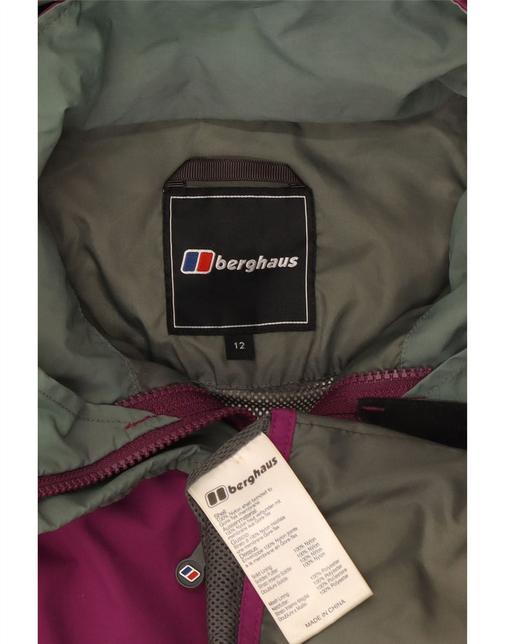 Berghaus Regnjakke med hætte til kvinder UK 12 Medium Lilla Nylon