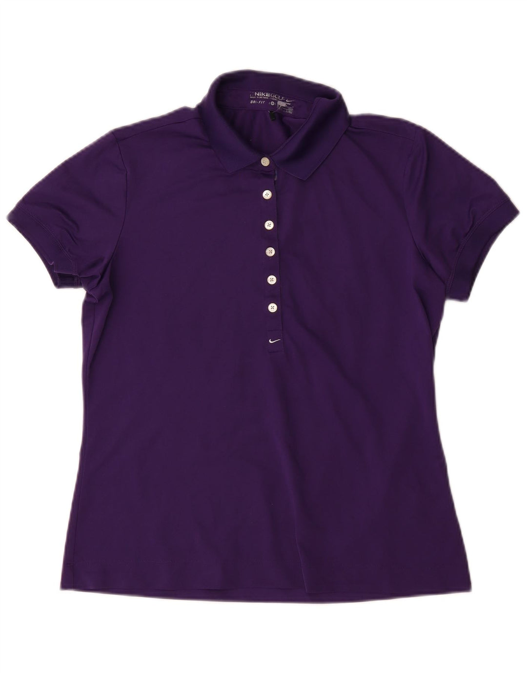 Nike Dame Dri Fit Polo Shirt UK 12/14 Medium Purple Polyester