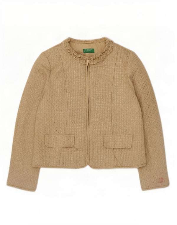 Benetton Girls Blazerjakke 10-11 år XL Beige Akryl