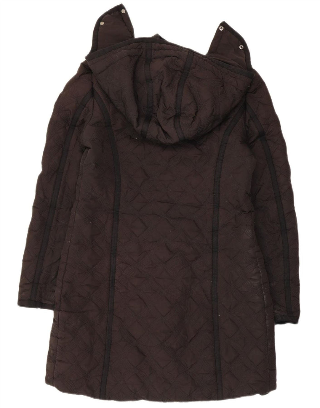 Desigual Dame Hætte quiltet, polstret frakke EU 44 XL Sort Polyester