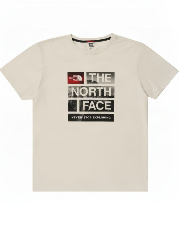 The North Face Herre Grafisk T-Shirt Top XL Hvid Bomuld