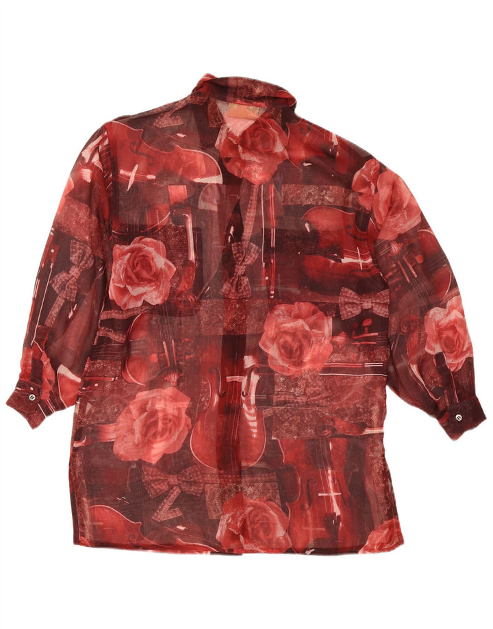 Penny Black Womens Shirt Bluse UK 8 Small Red Floral Polyester