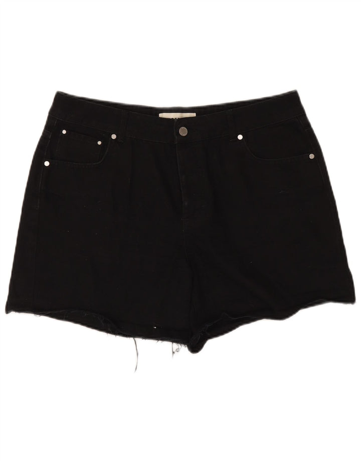 Superdry Dame Denim Højtaljede Hot Pants W32 Large Black Bomuld